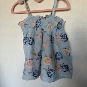 Mud Pie Blue and Pink Floral Top